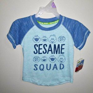 sesame street baby toddler boy girl sesame squad shirt blue 12 month k-242